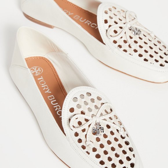 Tory Burch $348 CONVERTIBLE TORY CHARM WOVEN LOAFER Ivory Cream - Picture 5 of 13